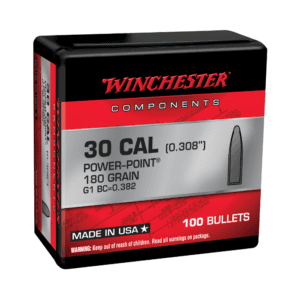 Winchester Bullet Heads - .30 Cal Power-point 180 Grain (100 Bullets)
